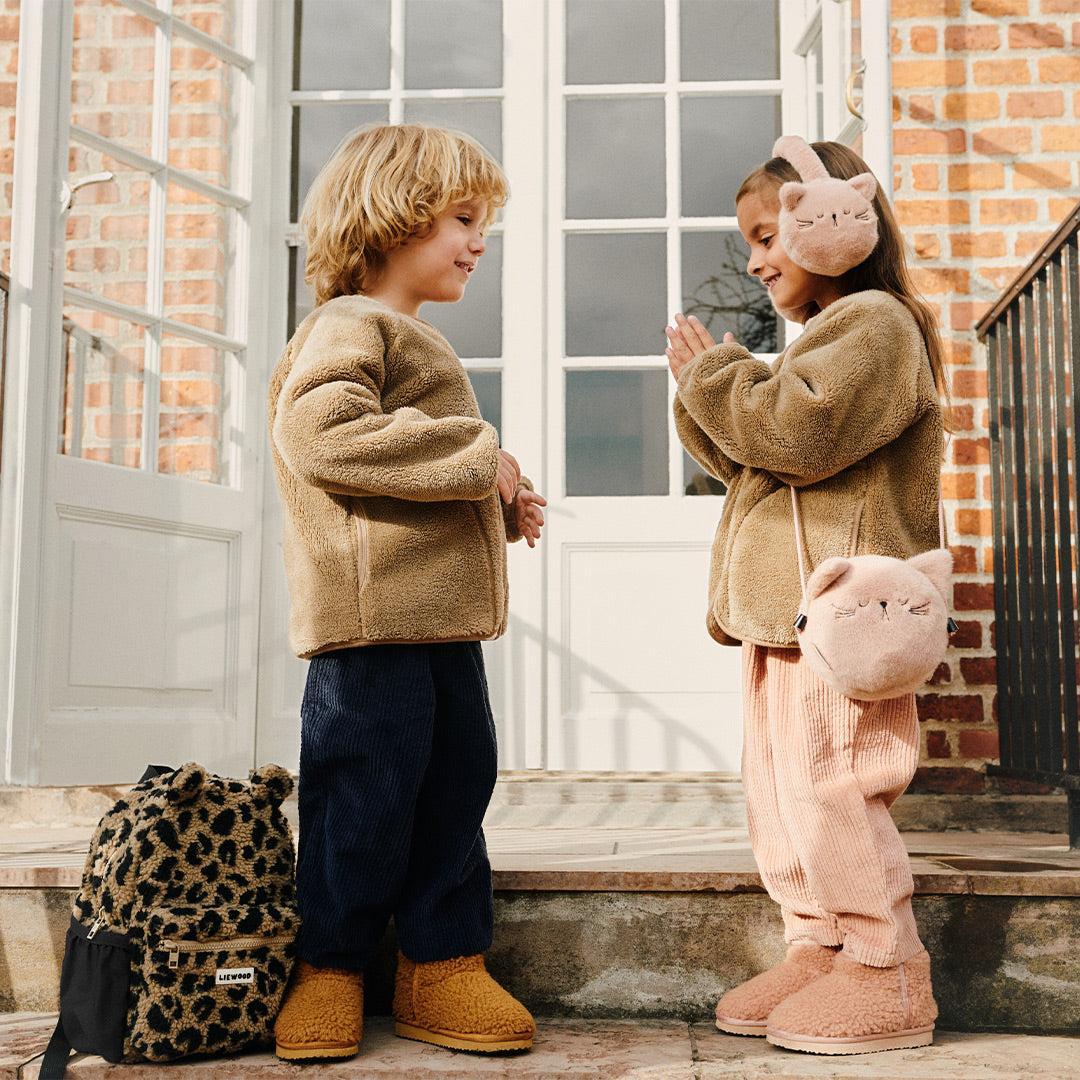 Liewood Andreas Pile Bear Backpack - Mega Leo / Oat Mix - Image 2