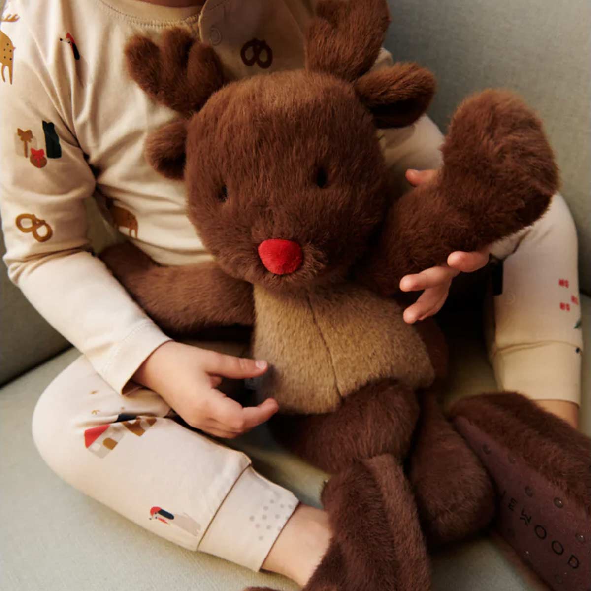 Liewood Berto Reindeer Soft Toy Teddy - Pecan - Image 3