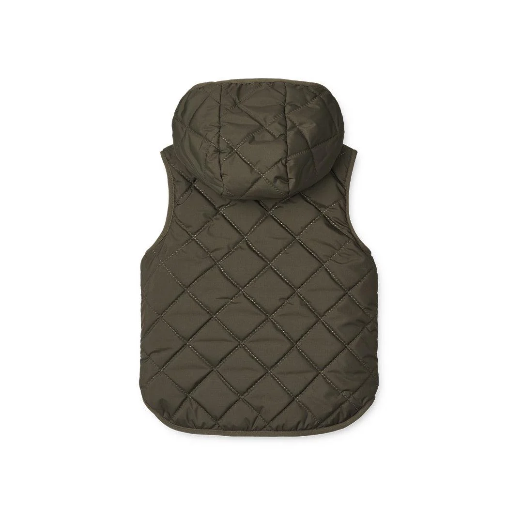 Liewood Diana Reversible Vest - Army Brown Mix - Image 6