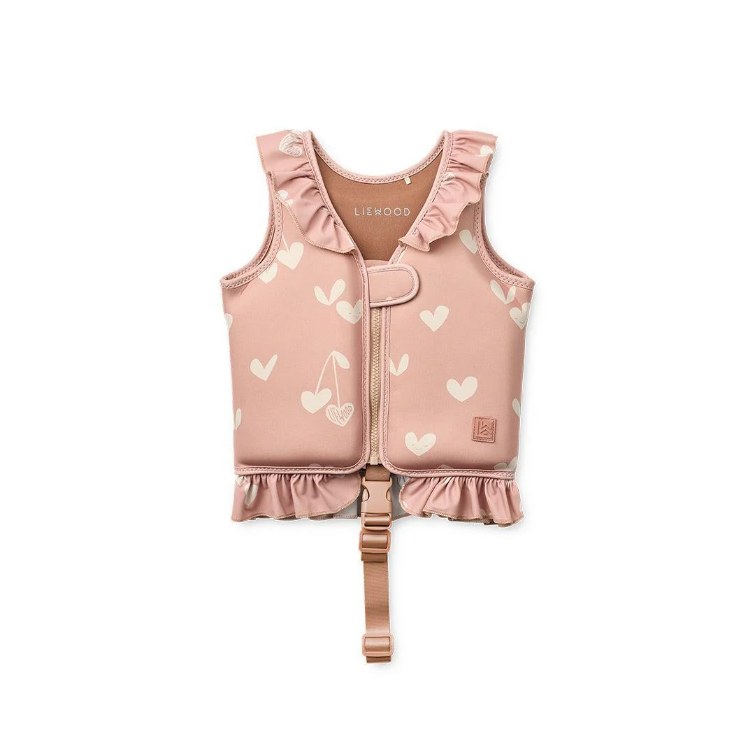 Liewood Dove Swim Vest with Frill - Sweethearts / Pale Tuscany