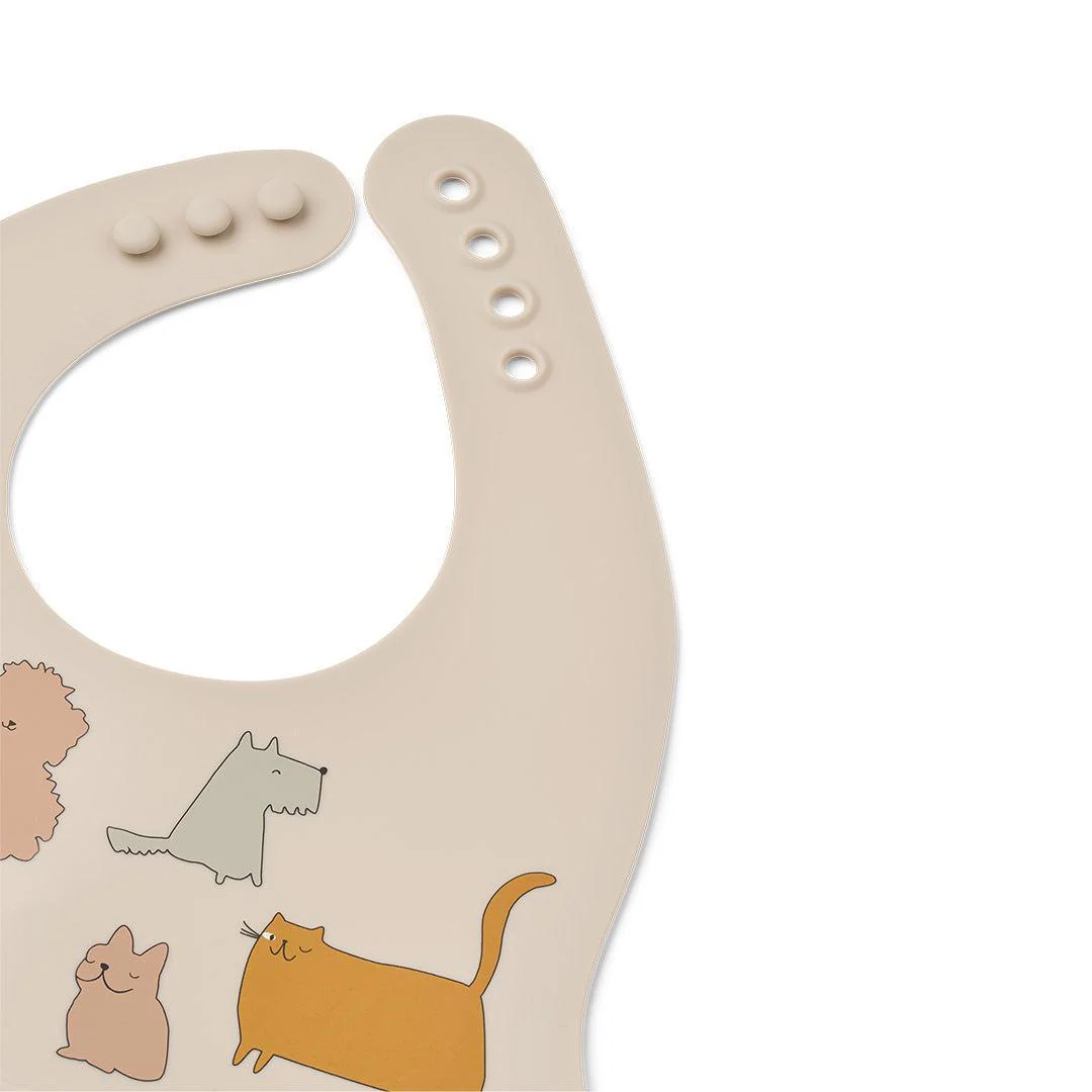 Liewood Ember Printed Bib 2-pack - Cats And Dogs / Sandy - Image 3
