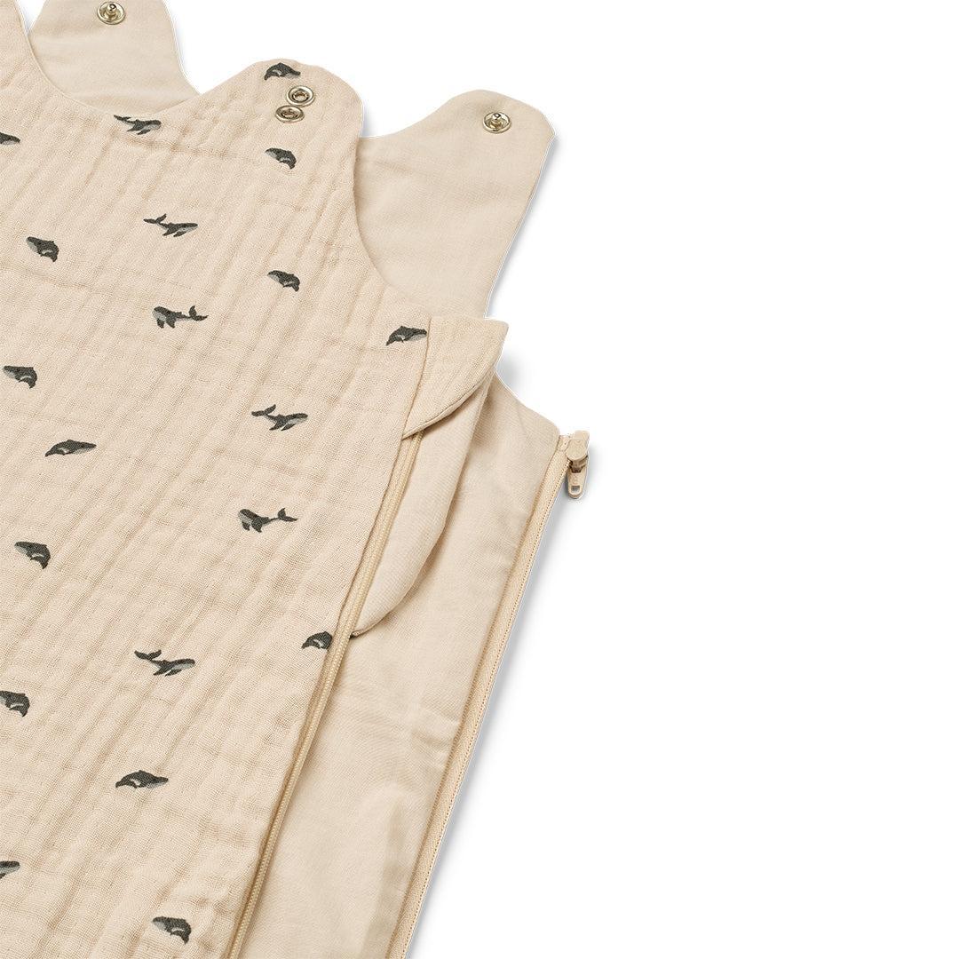 Liewood Flora Printed Sleeping Bag - Mini Whale / Sandy - Image 2