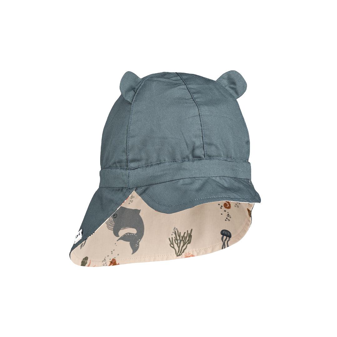 Liewood Gorm Reversible Sun Hat With Ears - Sea Creature - Sandy - Image 2
