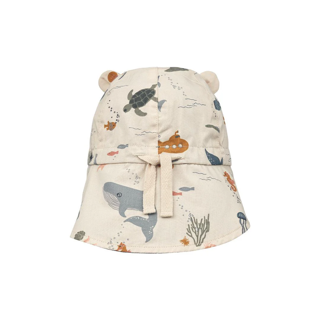 Liewood Gorm Reversible Sun Hat With Ears - Sea Creature - Sandy - Image 3