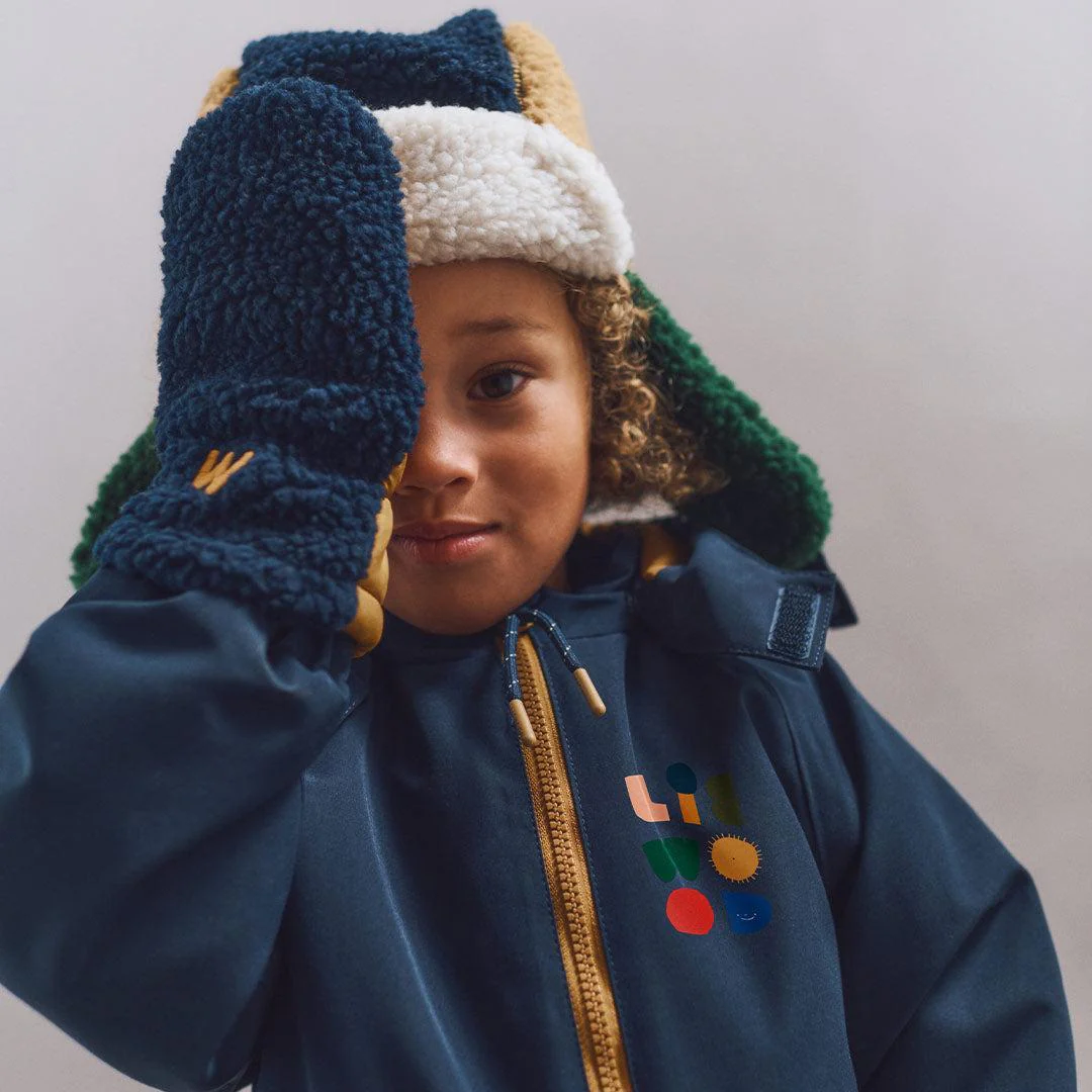 Liewood Grethe Fleece Gloves - Classic Navy Multi Mix - Image 2