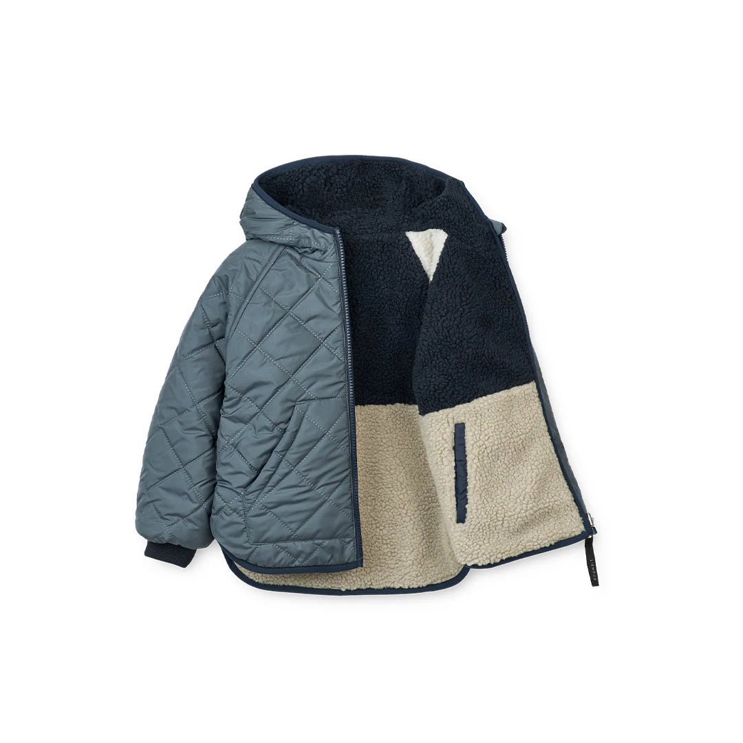 Liewood Jackson Reversible Fleece Jacket - Whale Blue Multi Mix - Image 6