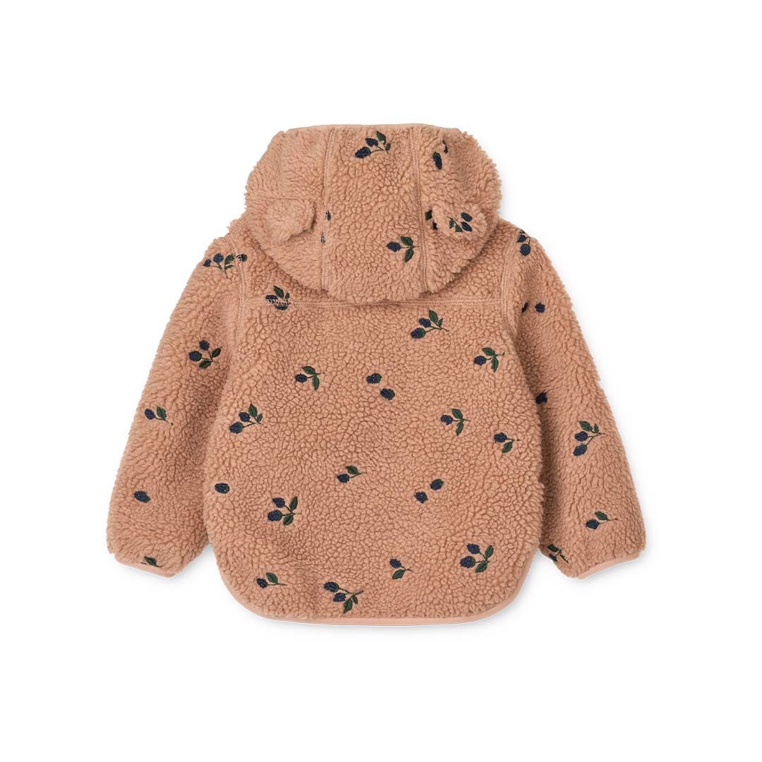 Liewood Mara Fleece Jacket With Ears - Berry / Pale Tuscany / Embroidery - Image 4