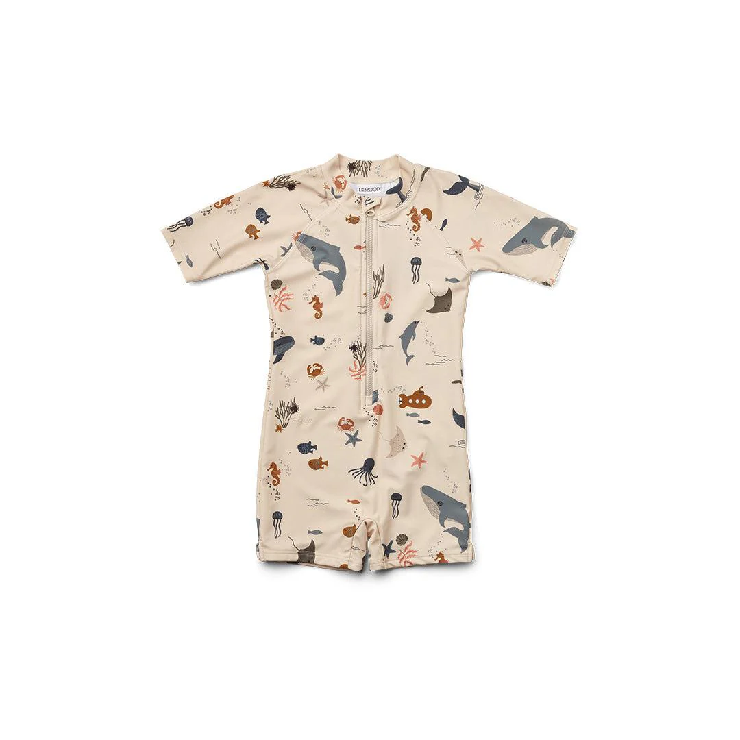 Liewood Max Swim Jumpsuit - Sandy - Sea Creature