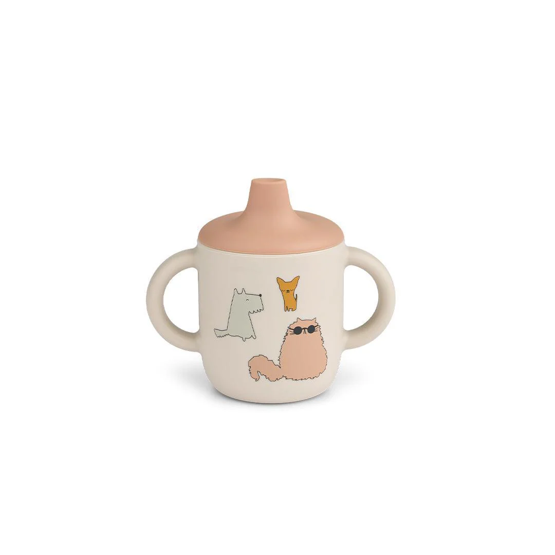 Liewood Neil Sippy Cup - Cats And Dogs / Sandy