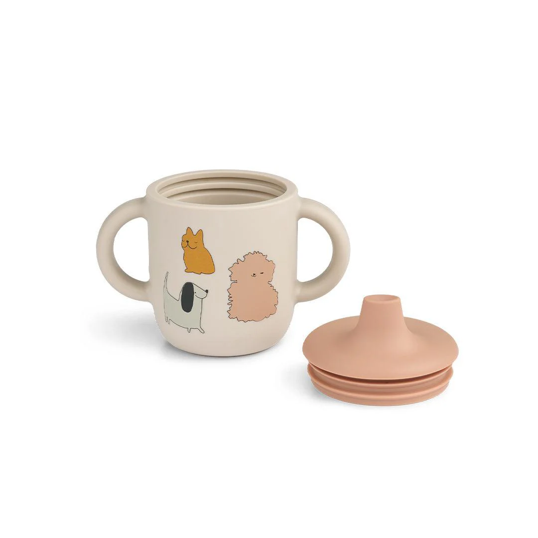 Liewood Neil Sippy Cup - Cats And Dogs / Sandy - Image 2