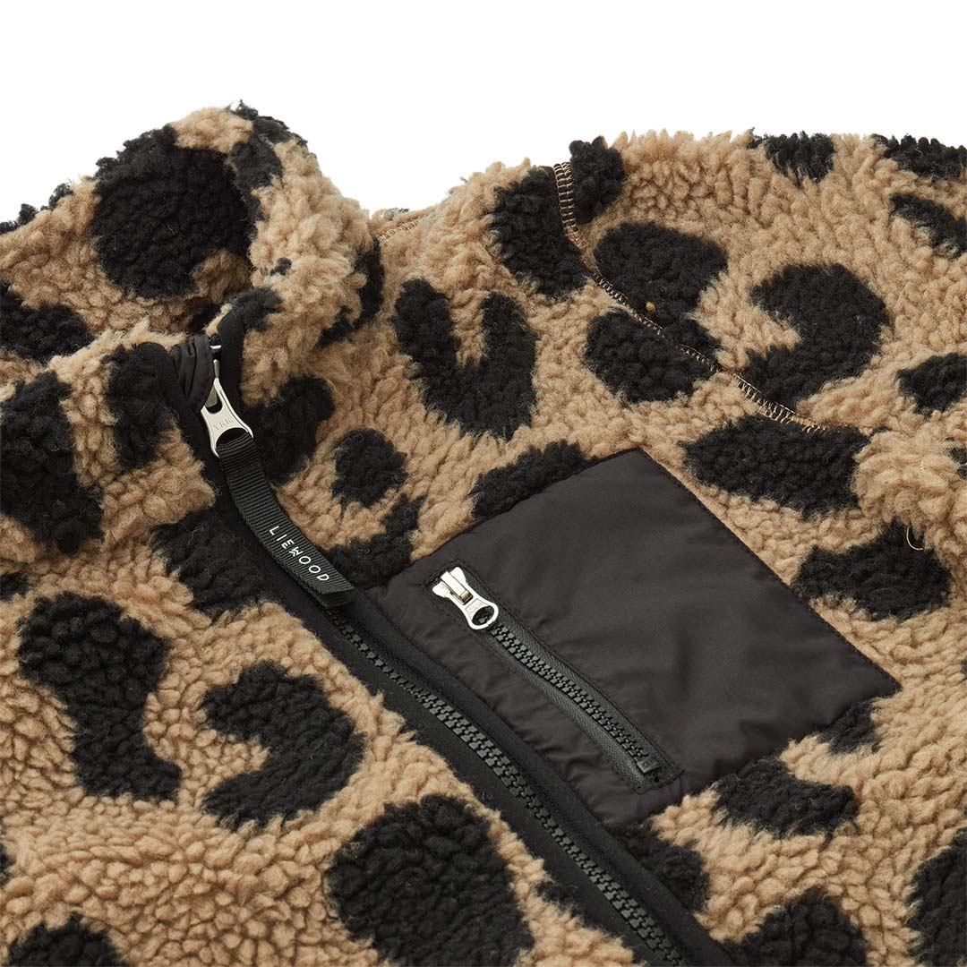 Liewood Nolan Fleece Jacket - Mega Leo / Oat Mix - Image 2
