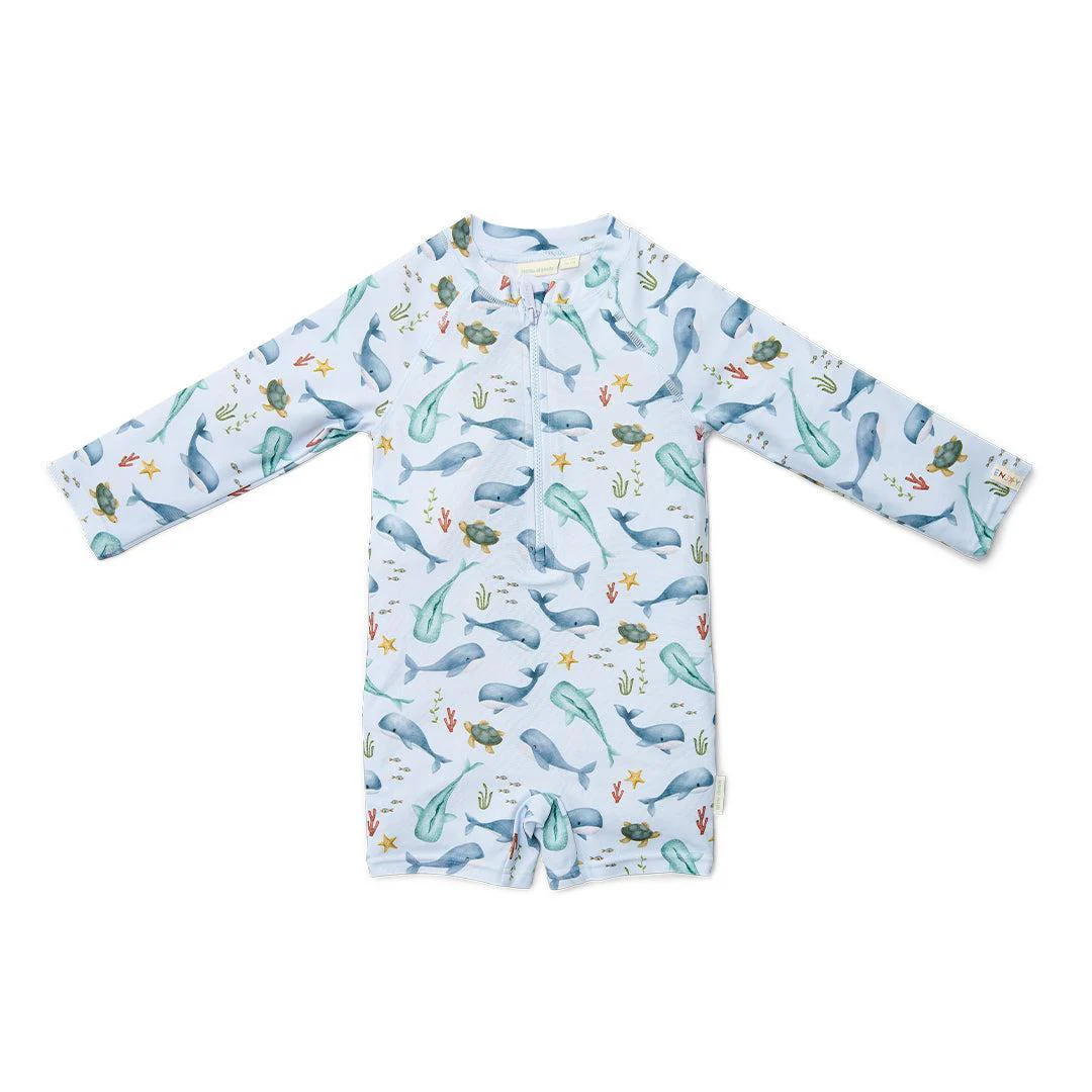 Little Dutch Swimsuit Long Sleeves - Ocean Sea Life Multicolour - Image 2