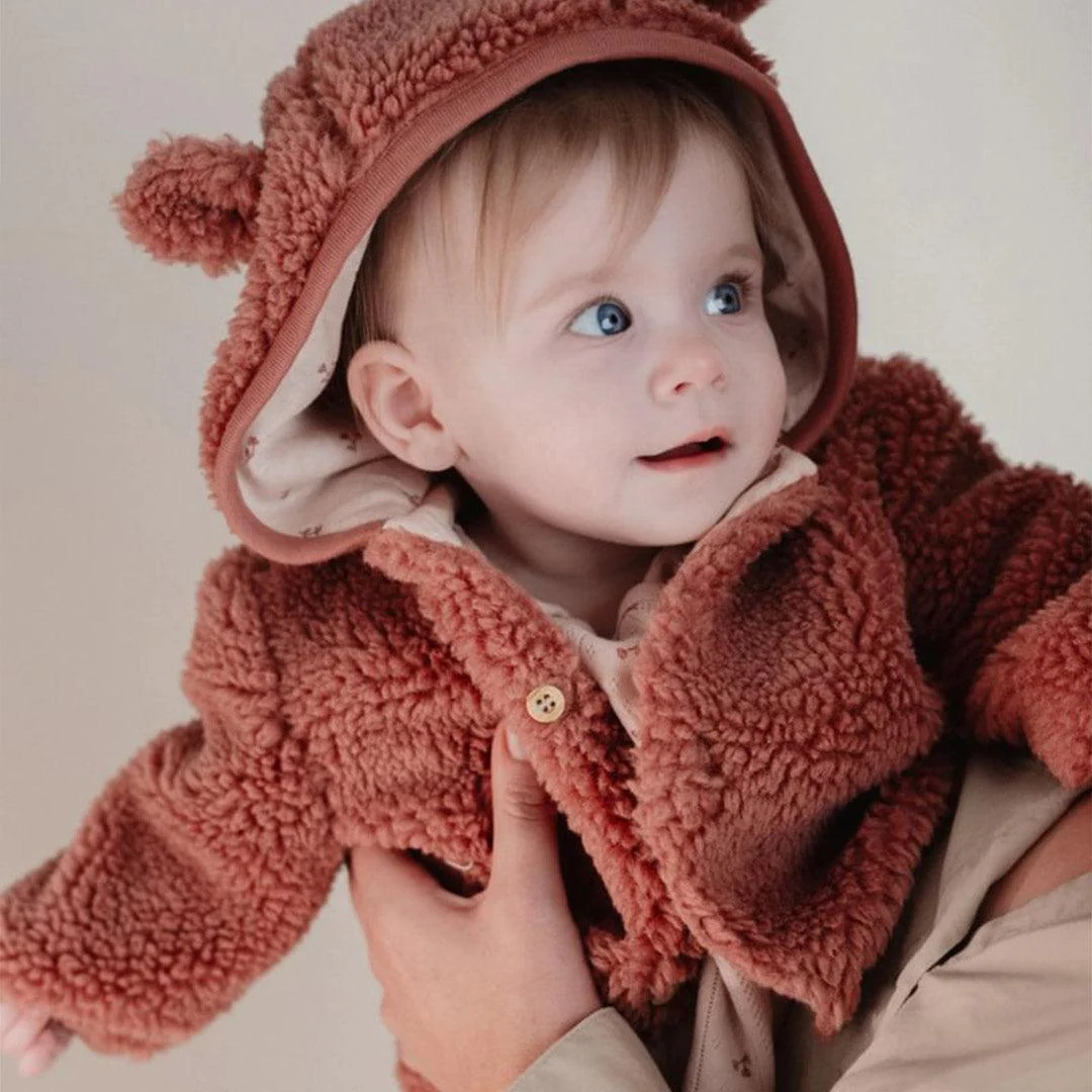 Little Dutch Teddy Cardigan - Pink Blush - Image 2