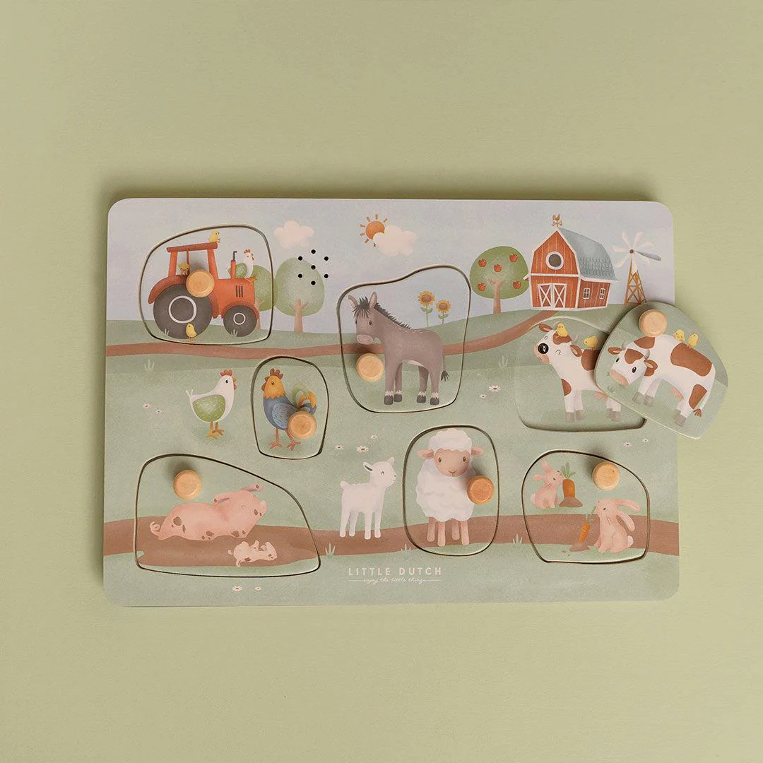 Little Dutch Wooden Sound Puzzle - Little Farm - Image 2