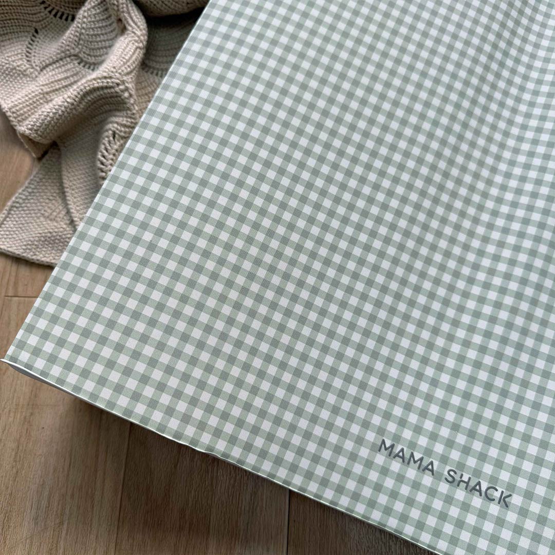Mama Shack Anti Roll Wedge Changing Mat - Sage Green Gingham - Image 5