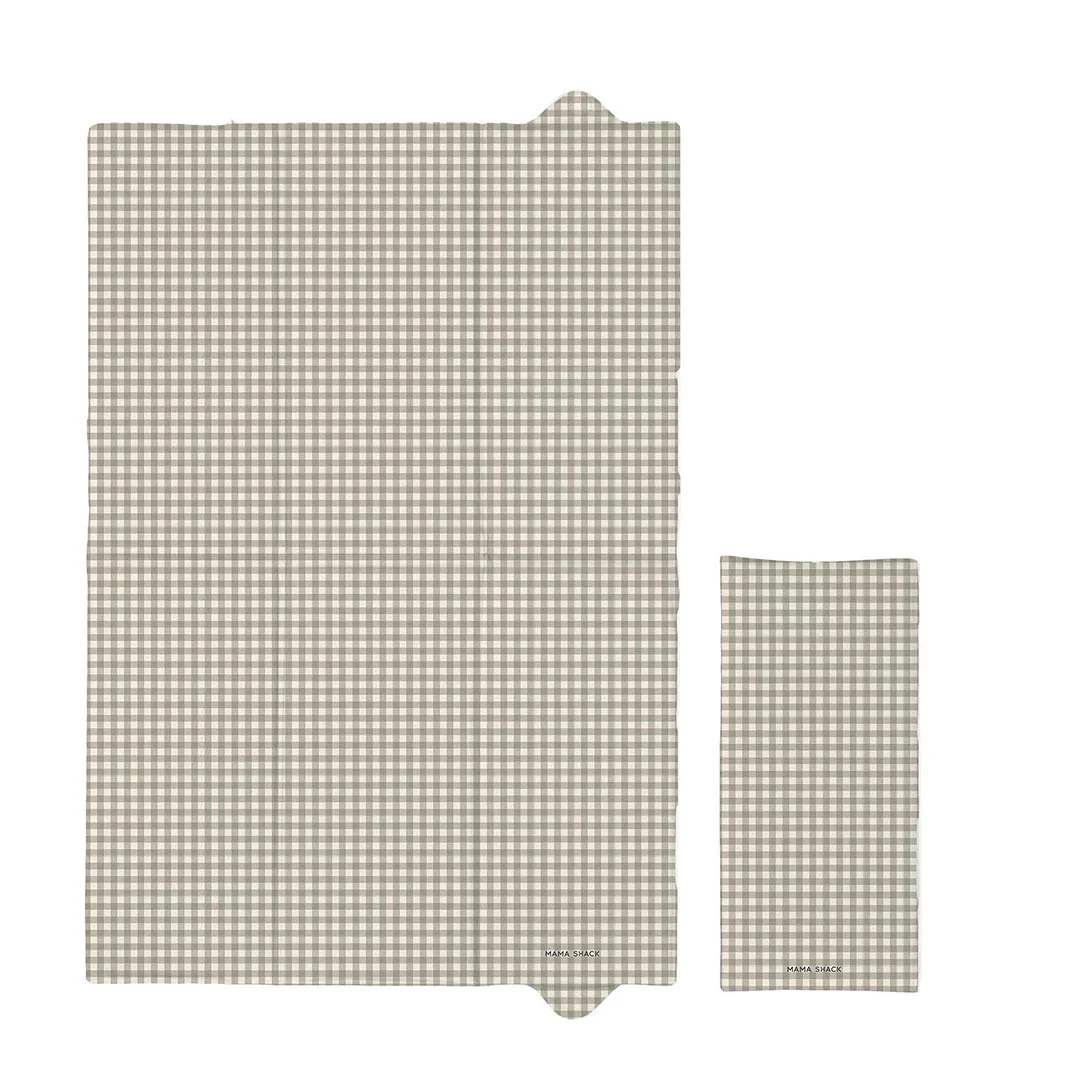 Mama Shack Foldable Travel Changing Mat - Greige Gingham