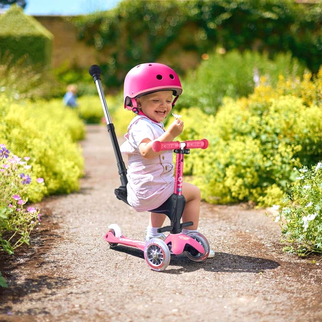 Micro Scooters 3 In 1 Deluxe Plus Scooter + Push Handle - Pink - Image 2