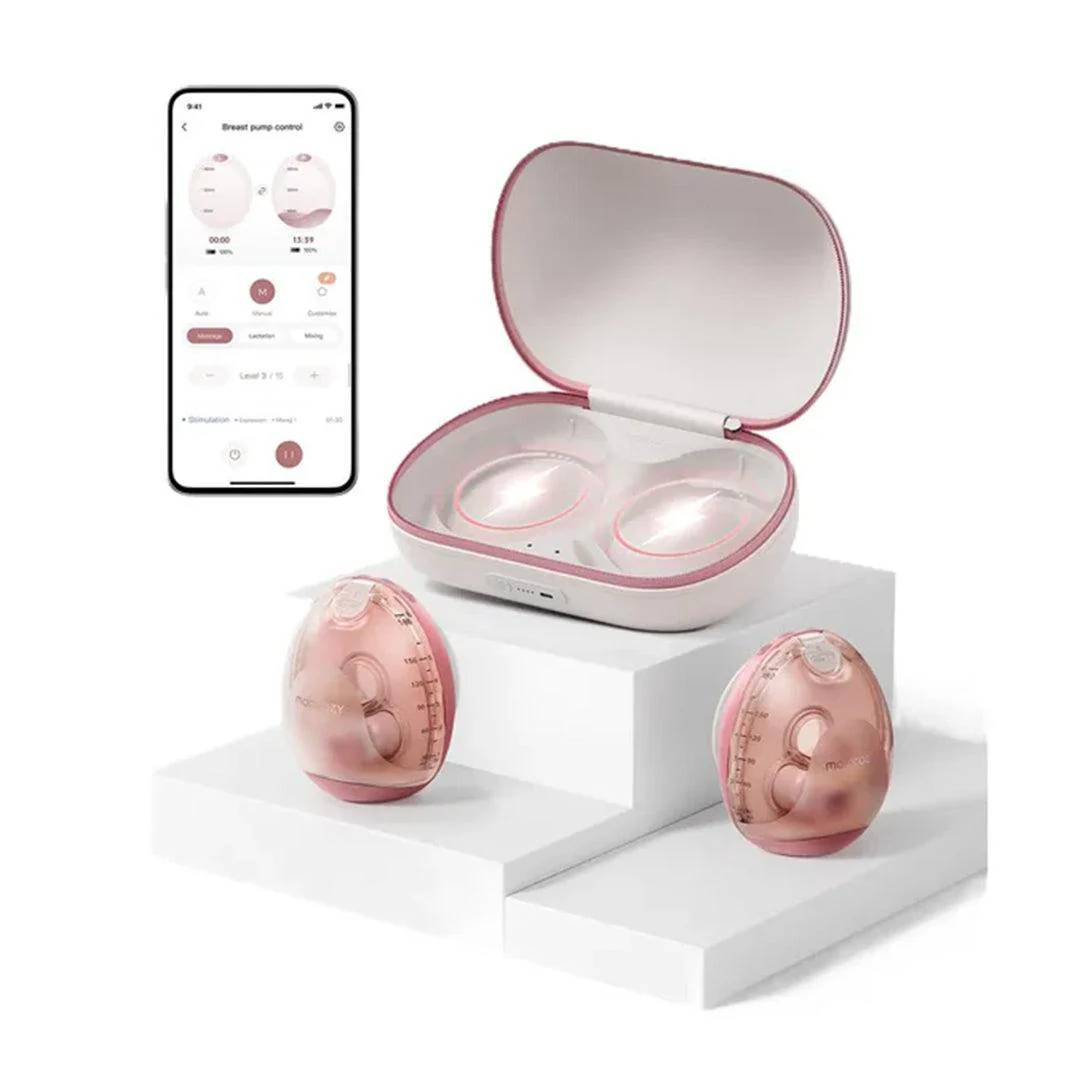 Momcozy Air 1 Ultra-slim Double Breast Pump - Pink / White
