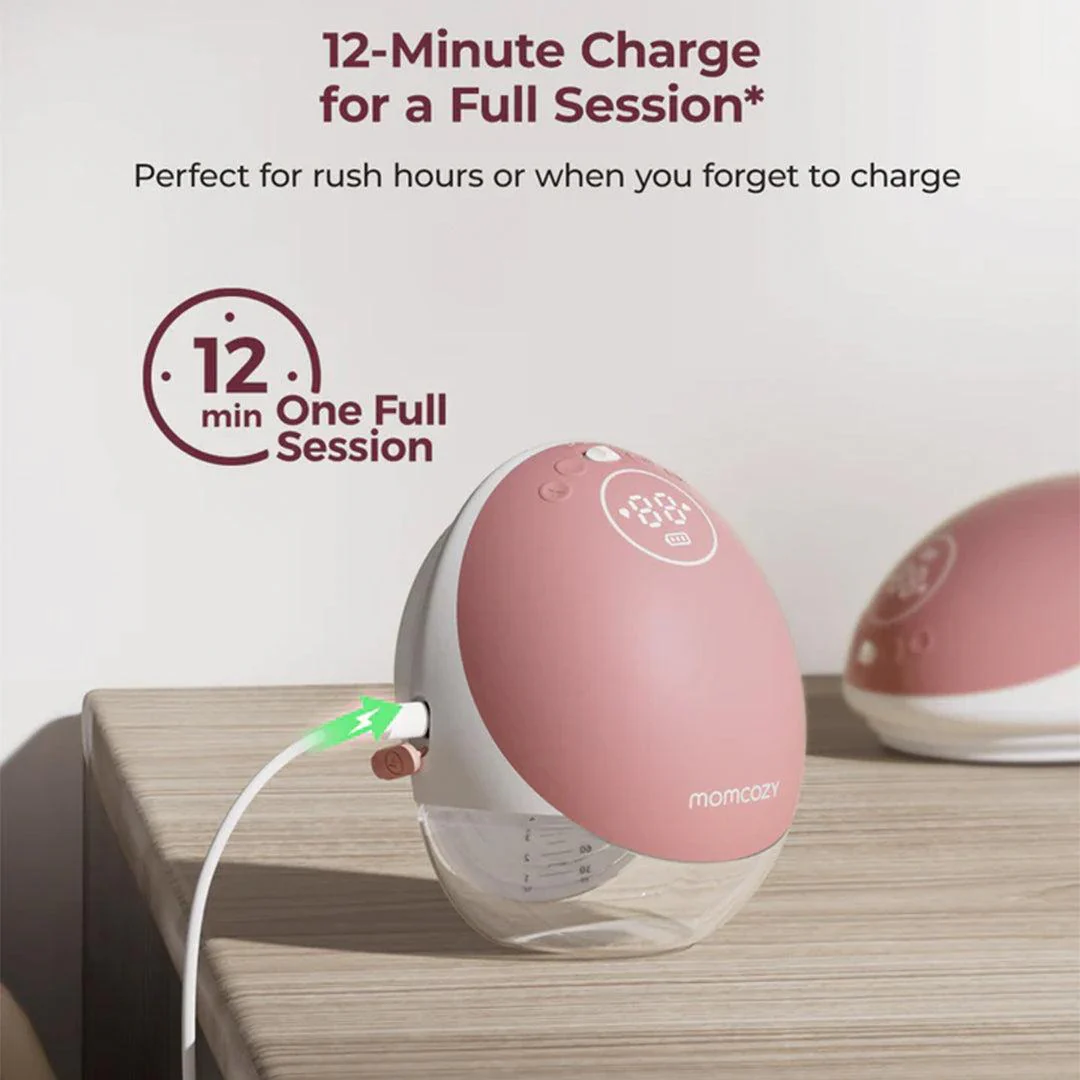 Momcozy M9 Double Breast Pump - Pink / White - Image 7