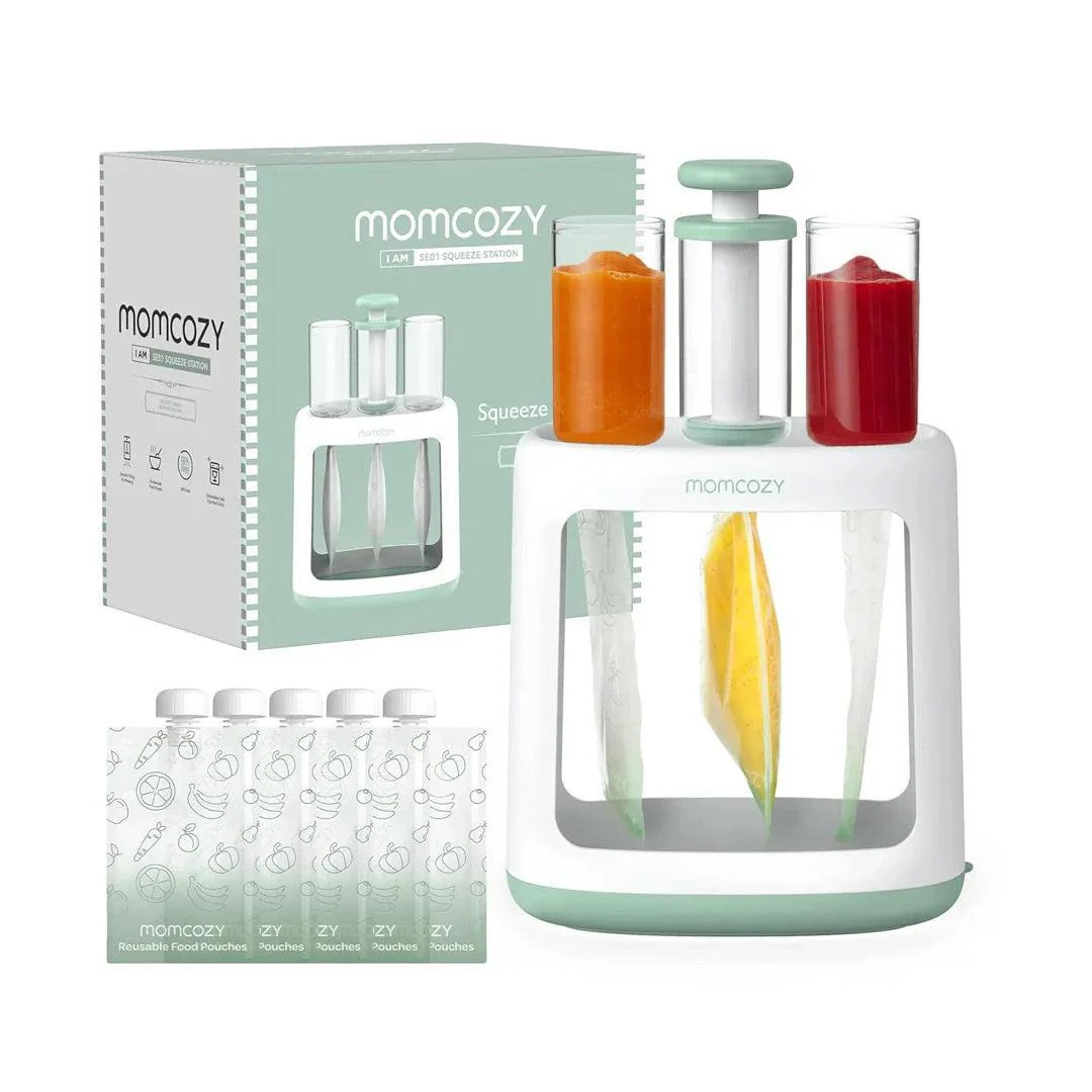 Momcozy Squeeze Station Baby Food Maker - White / Green