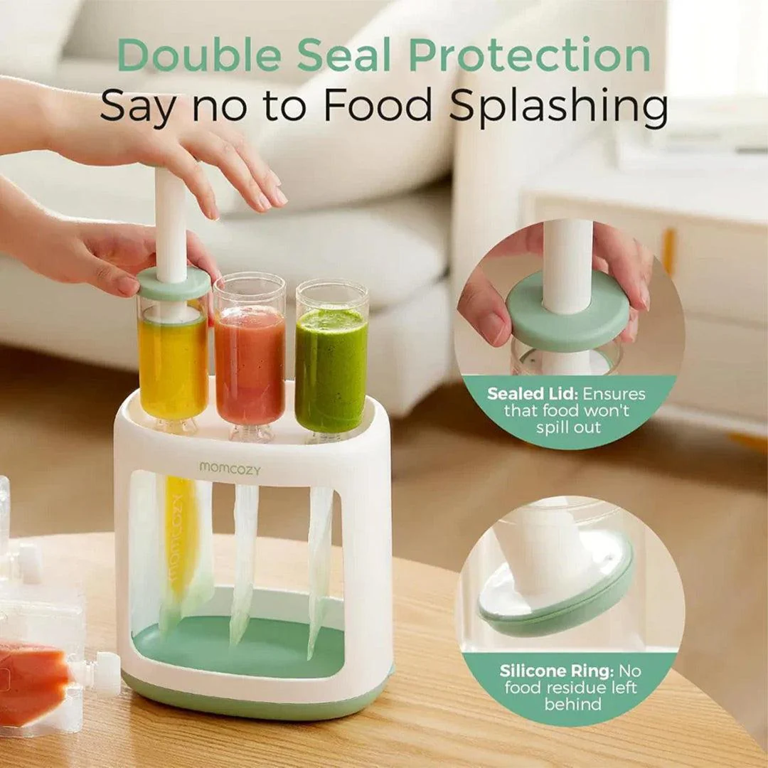 Momcozy Squeeze Station Baby Food Maker - White / Green - Image 2