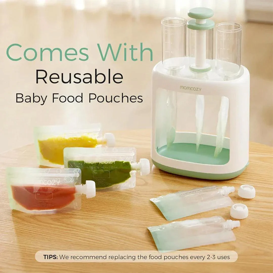 Momcozy Squeeze Station Baby Food Maker - White / Green - Image 5