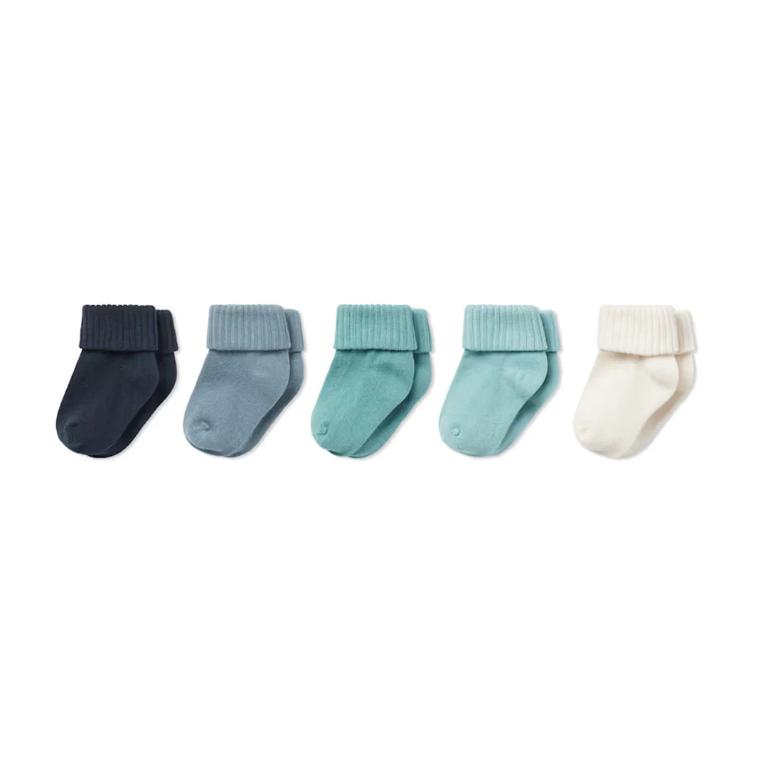 MORI 5pk Ribbed Socks - Blue