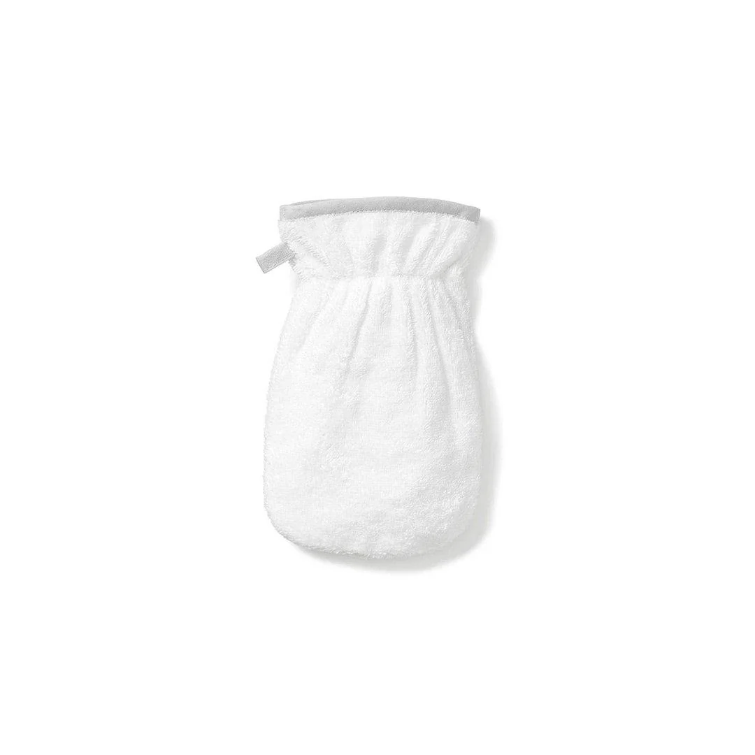 MORI Bath-Time Towel Mitt - White + Grey