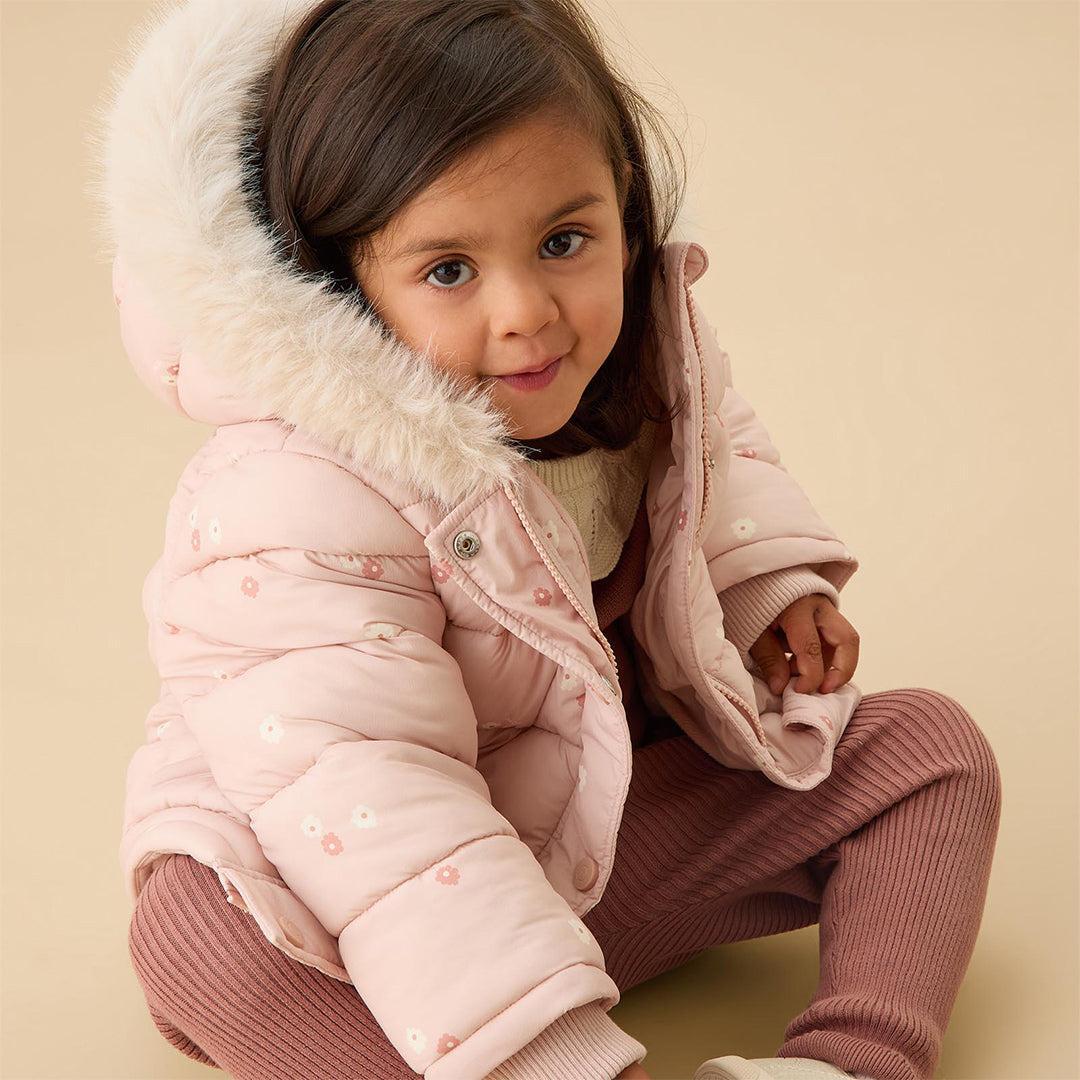 MORI Floral Padded Coat - Pink Floral - Image 2