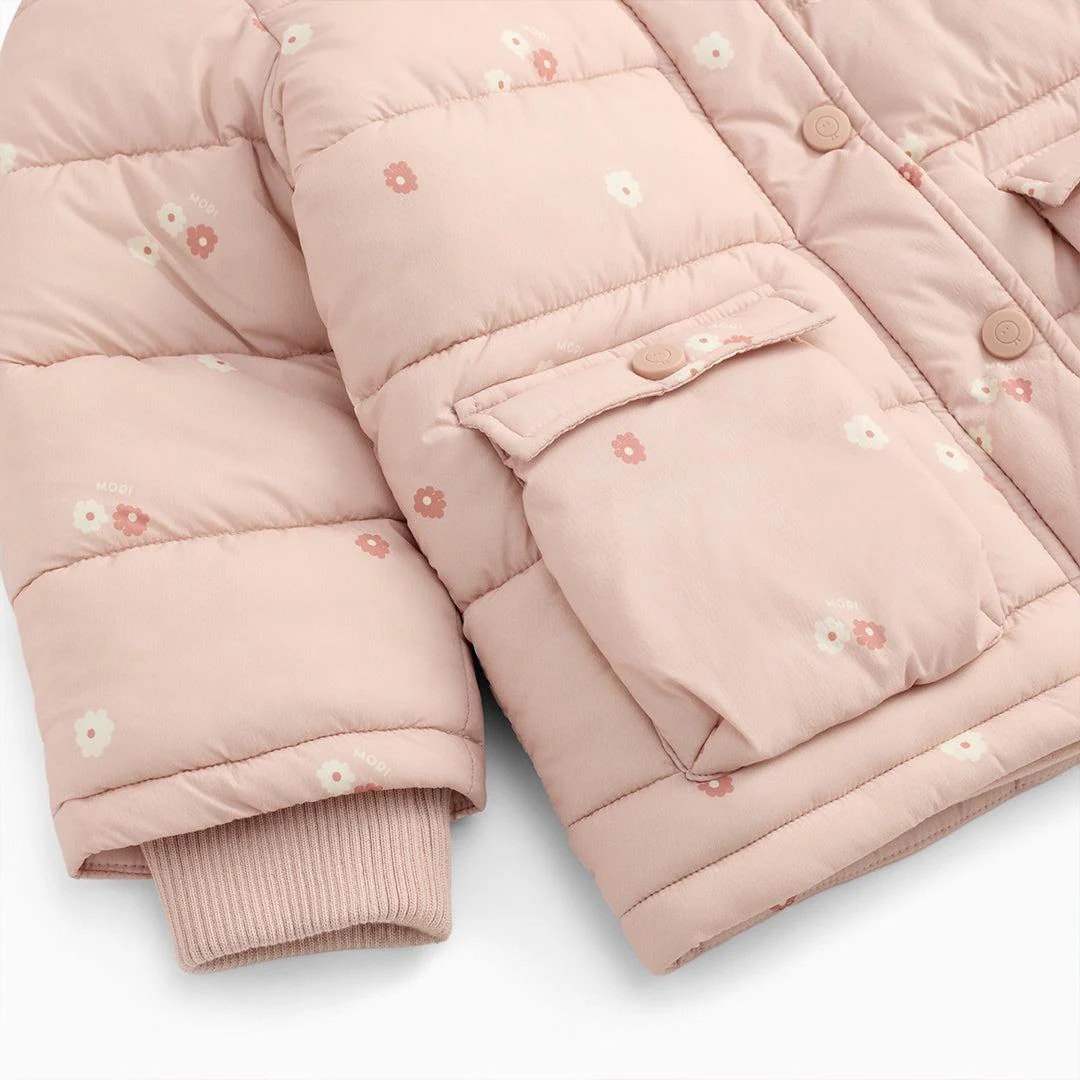 MORI Floral Padded Coat - Pink Floral - Image 4