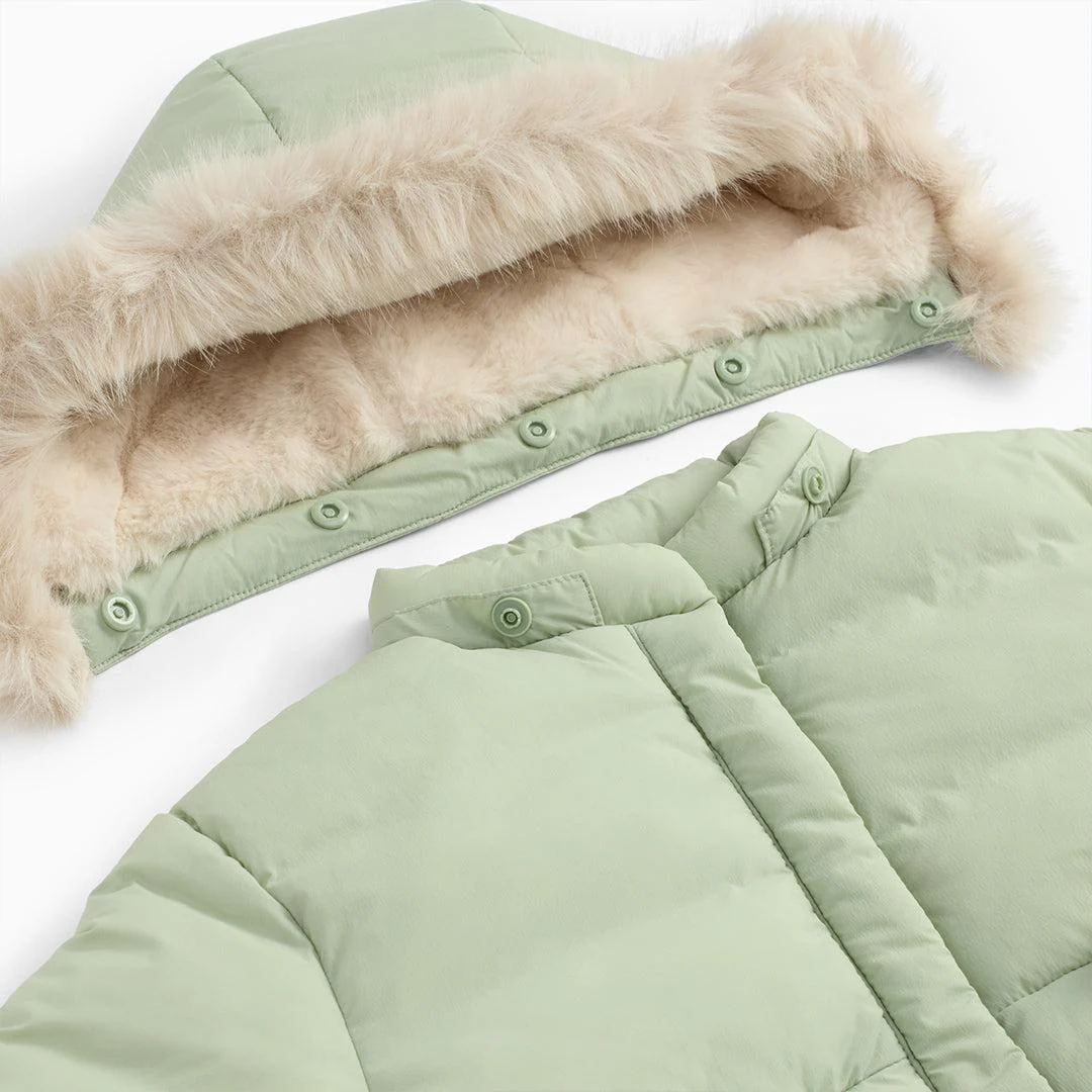 MORI Padded Coat & Detachable Hood - Sage - Image 3
