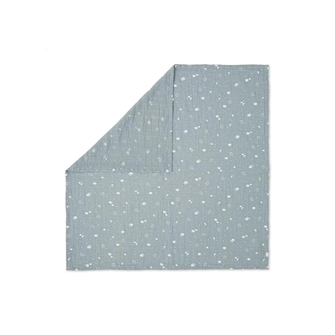 MORI Pre-Washed Large Muslin Swaddle - Blue - Image 3