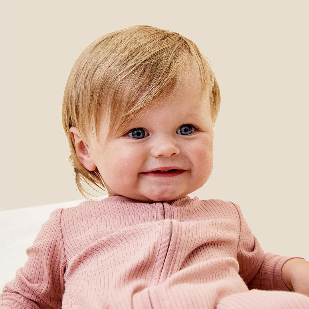 MORI Ribbed Two Way Zip-Up Sleepsuit - Rose - Image 3