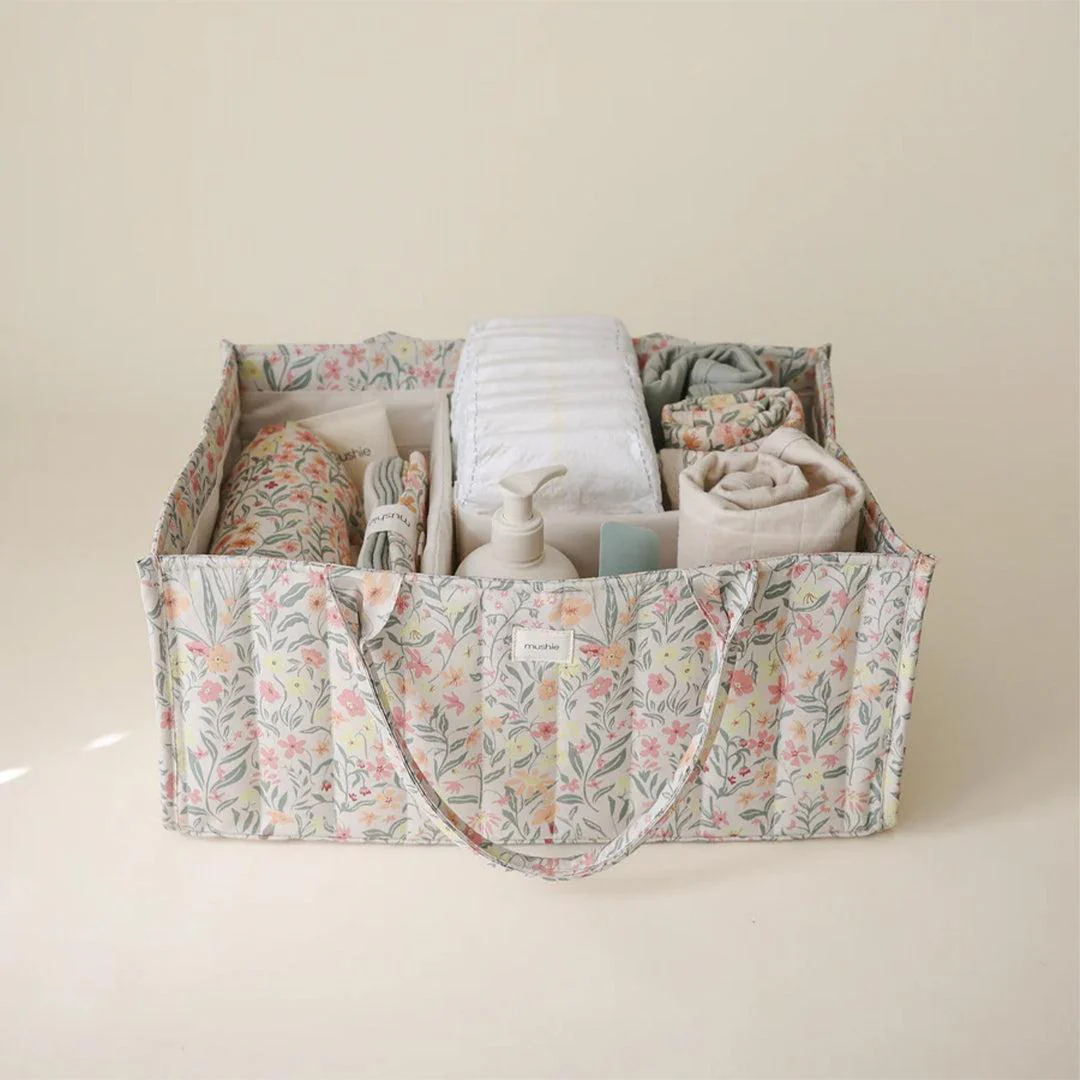 Mushie Nappy Caddy - Pastel Blooms - Image 4