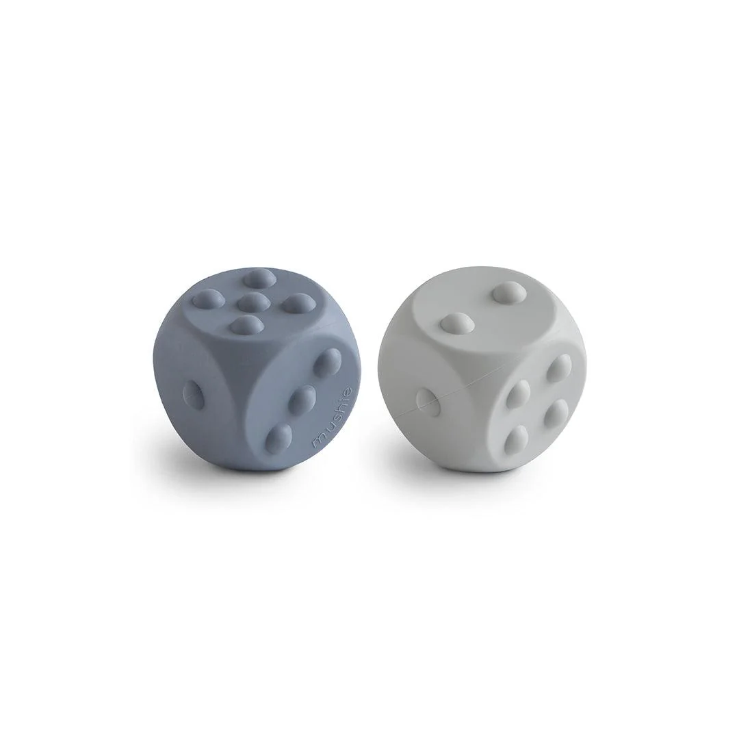 Mushie Dice Press Toy | 2-Pack - Tradewinds/Stone