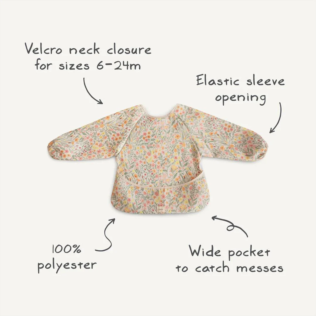Mushie Long Sleeve Bib - Cream Bees - Image 3