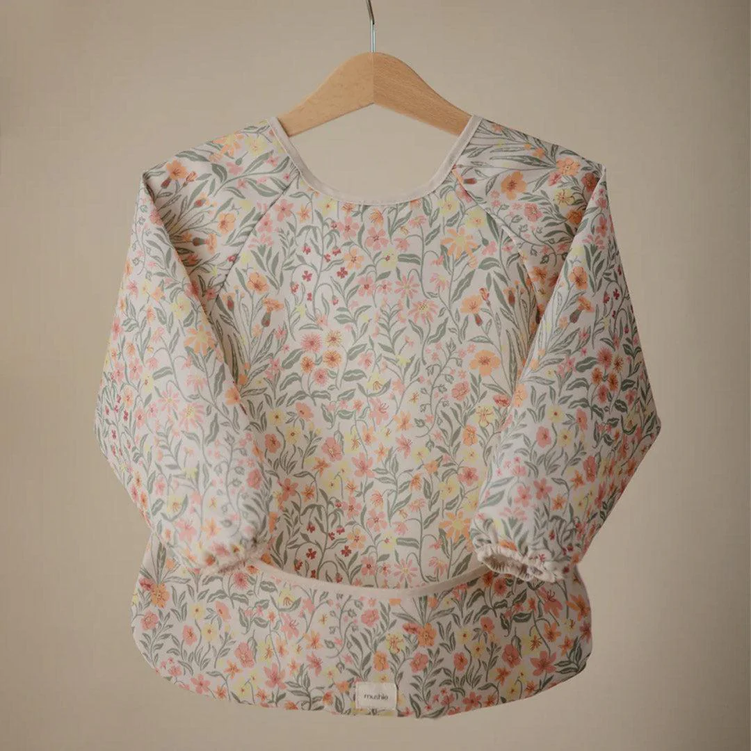 Mushie Long Sleeve Bib - Pastel Blooms - Image 4