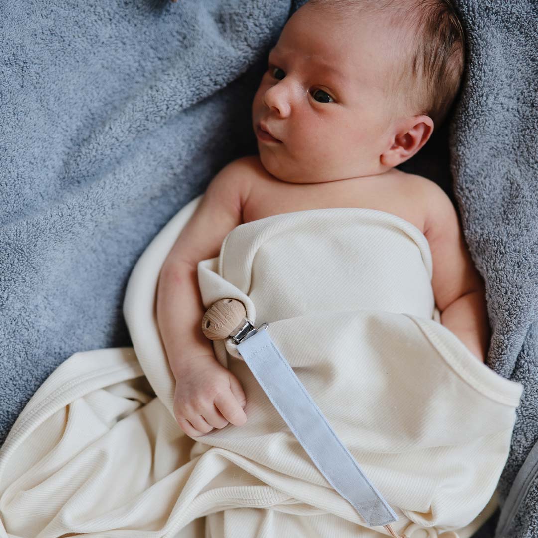 Mushie Ribbed Baby Blanket - Ivory - Image 2