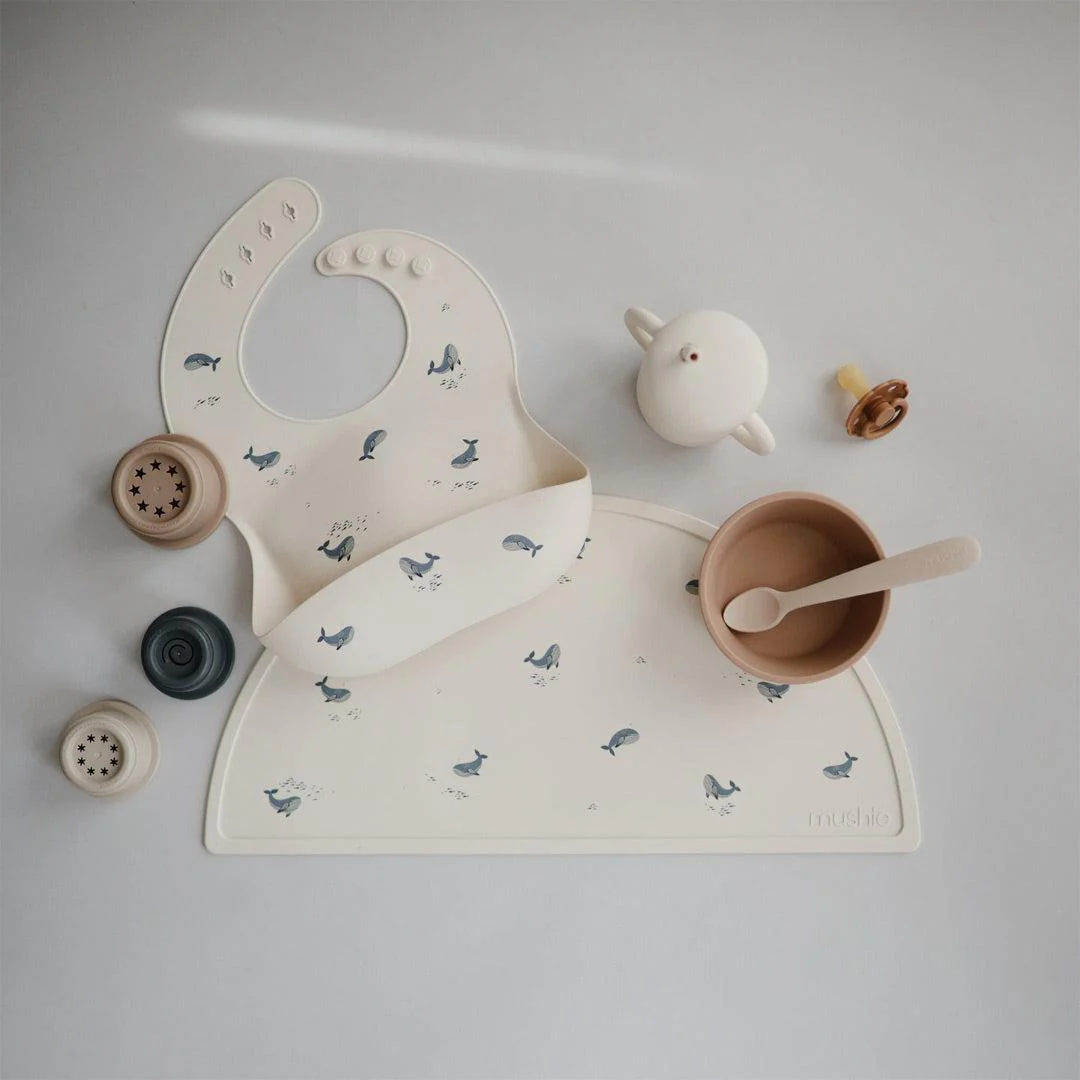 Mushie Silicone Bib - Whales - Image 5