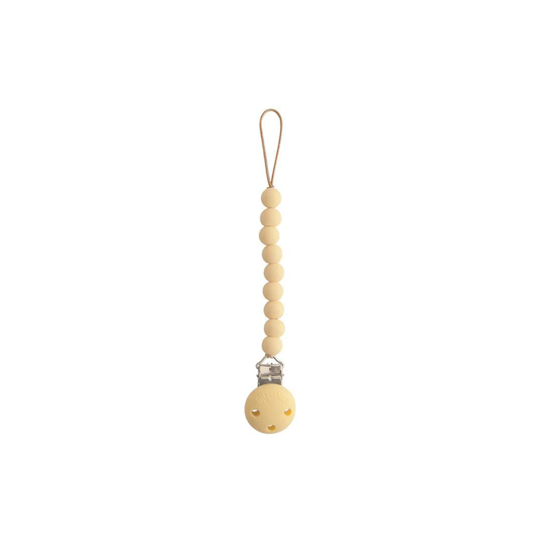 Mushie Hera Pacifier Clip - Pale Yellow