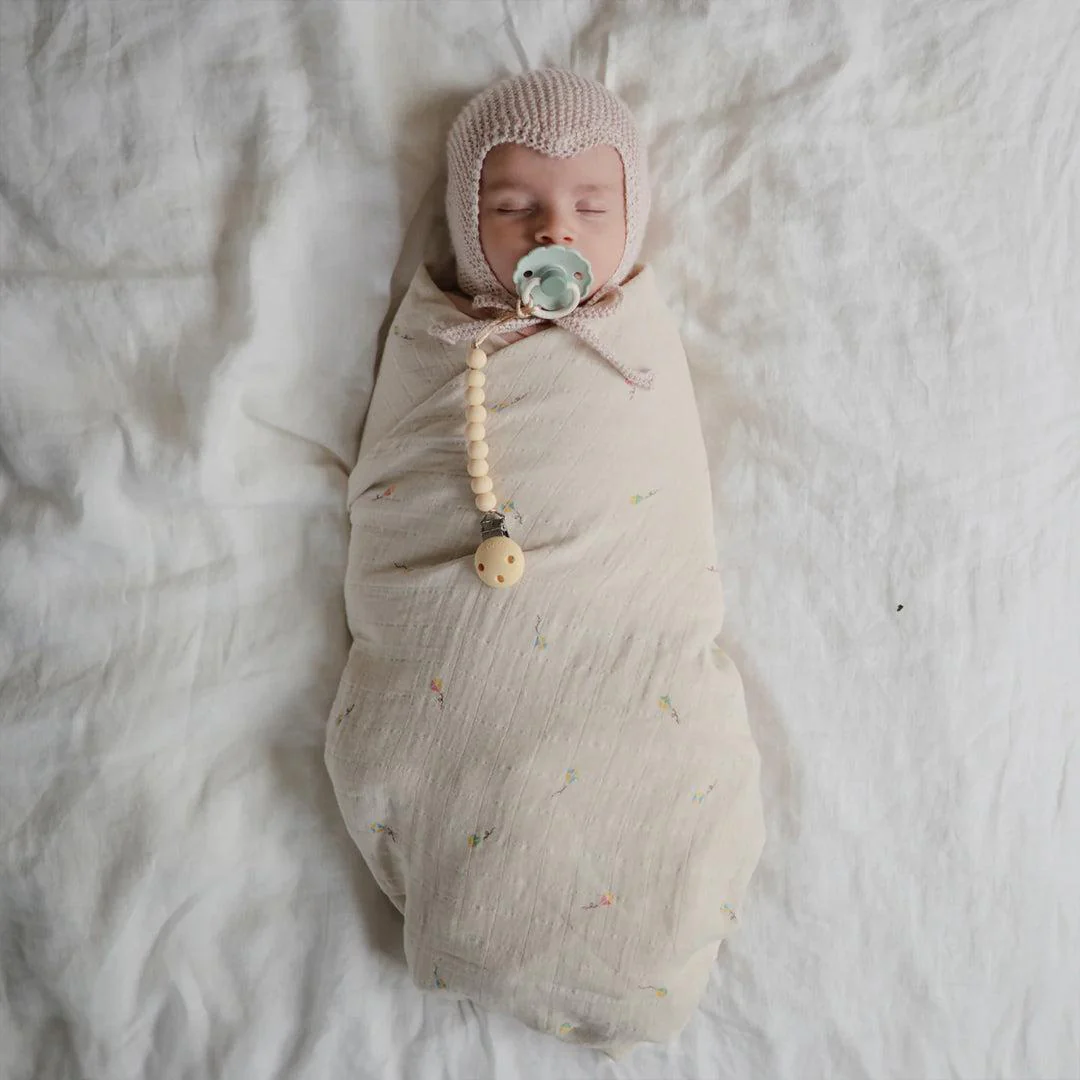 Mushie Hera Pacifier Clip - Pale Yellow - Image 5
