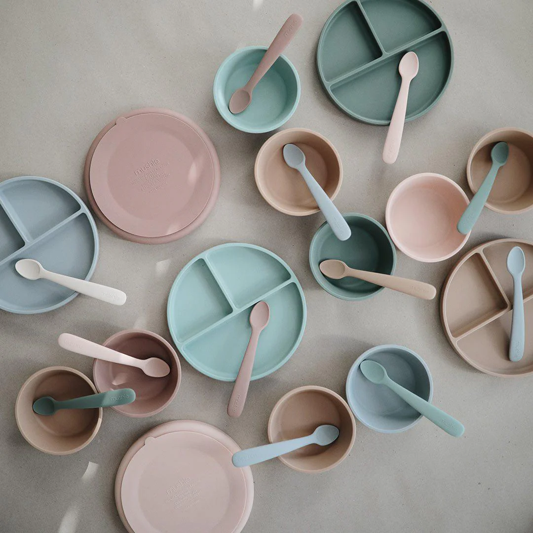 Mushie Silicone Suction Plate - Stone - Image 2