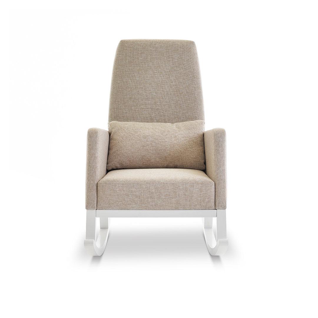 Obaby High Back Rocking Chair - White + Oatmeal - Image 4