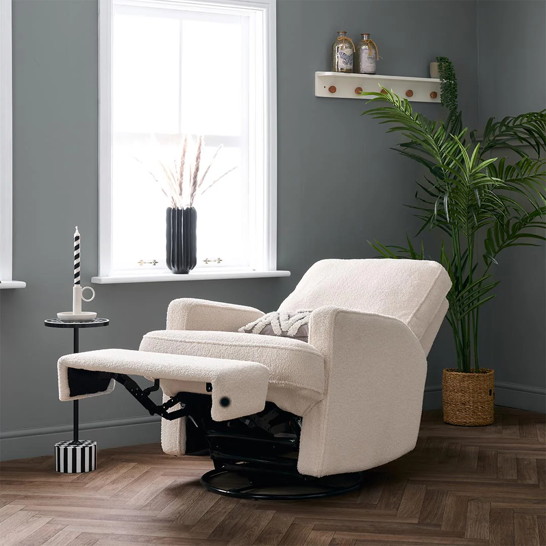 Obaby Madison Electric Recliner Chair - Teddy Fabric Ivory - Image 3