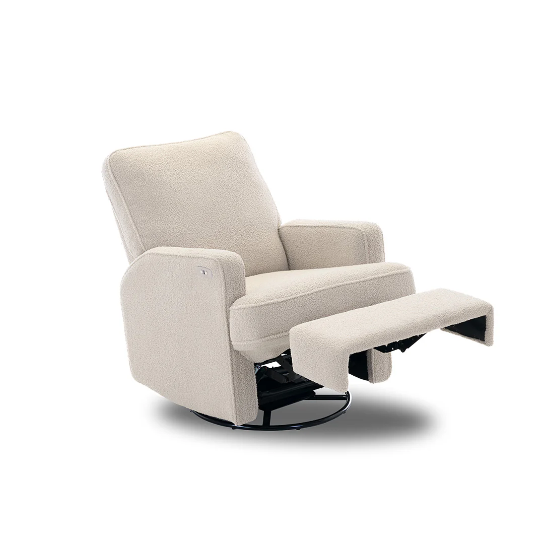 Obaby Madison Electric Recliner Chair - Teddy Fabric Ivory - Image 4