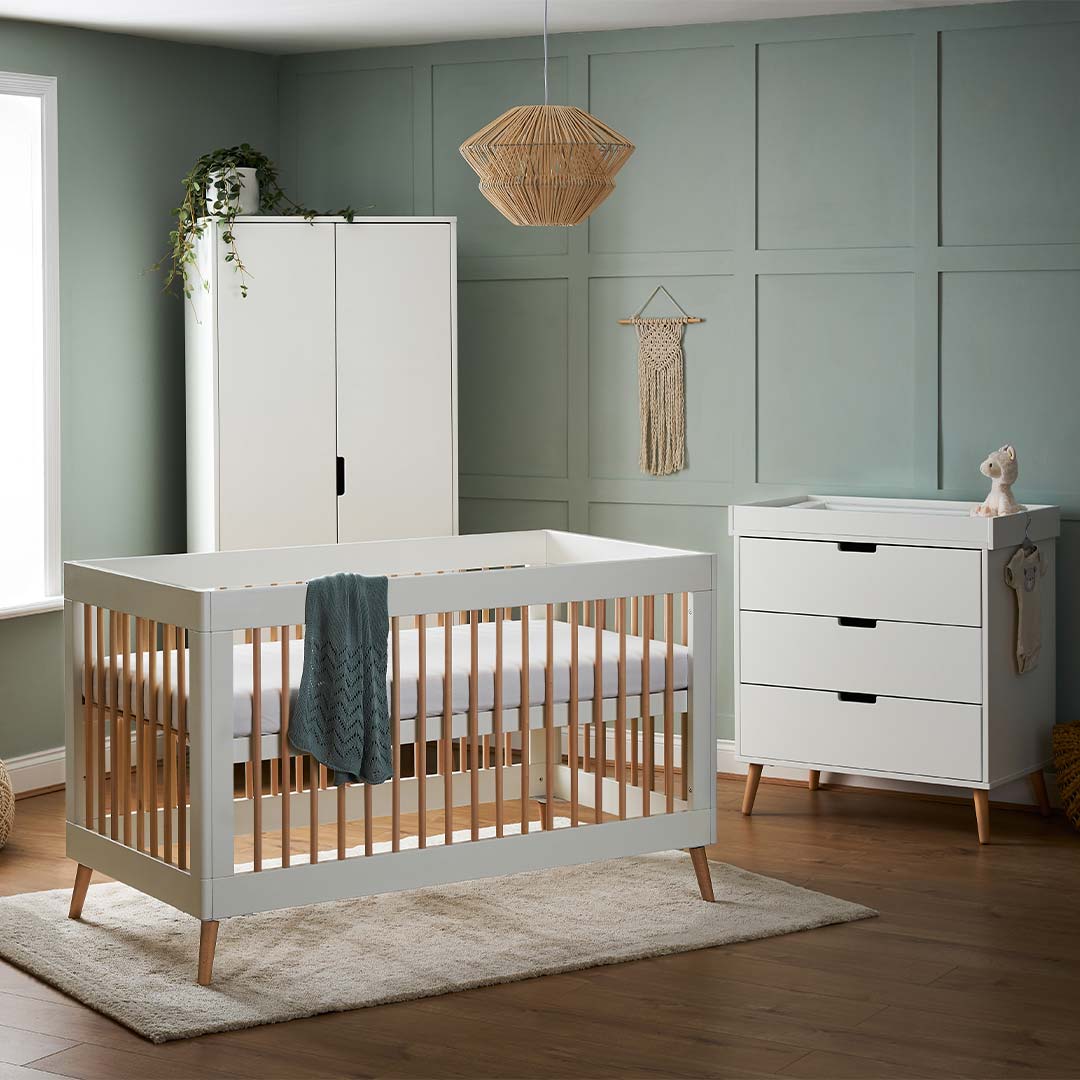 Obaby Maya 3 Piece Room Set - White + Natural - Image 2