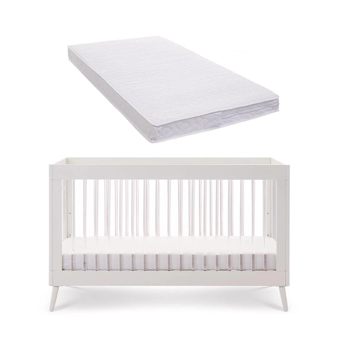 Obaby Maya Cot Bed - Scandi White + Acrylic - Image 10