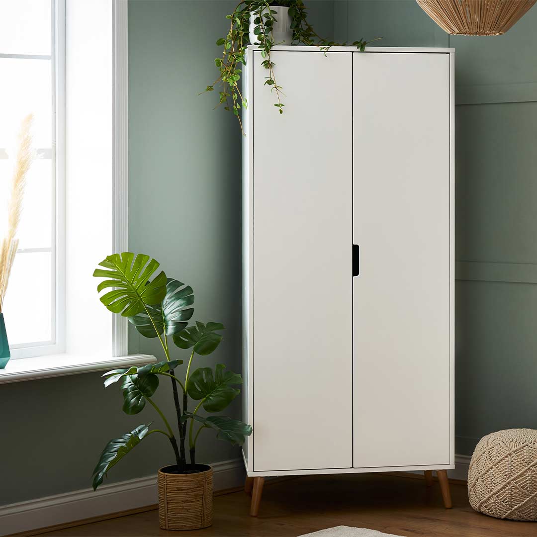 Obaby Maya Double Wardrobe - White + Natural - Image 2