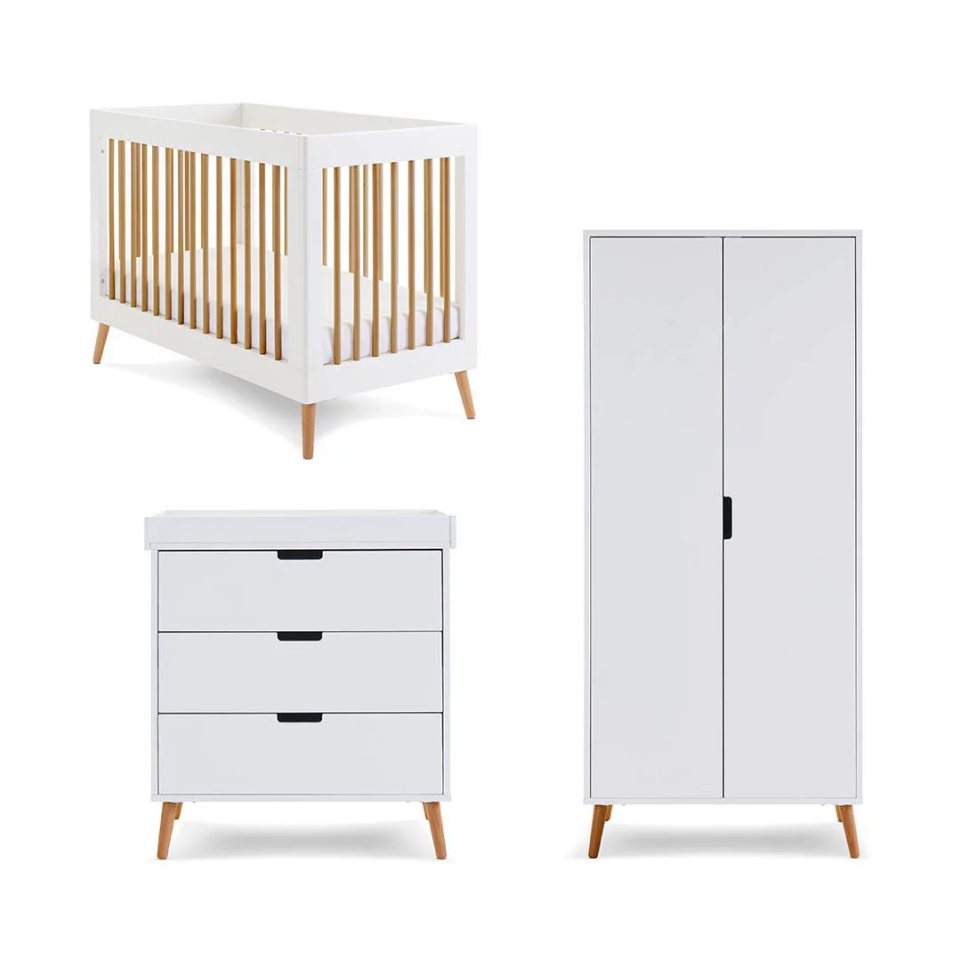 Obaby Maya Mini 3 Piece Room Set - White + Natural