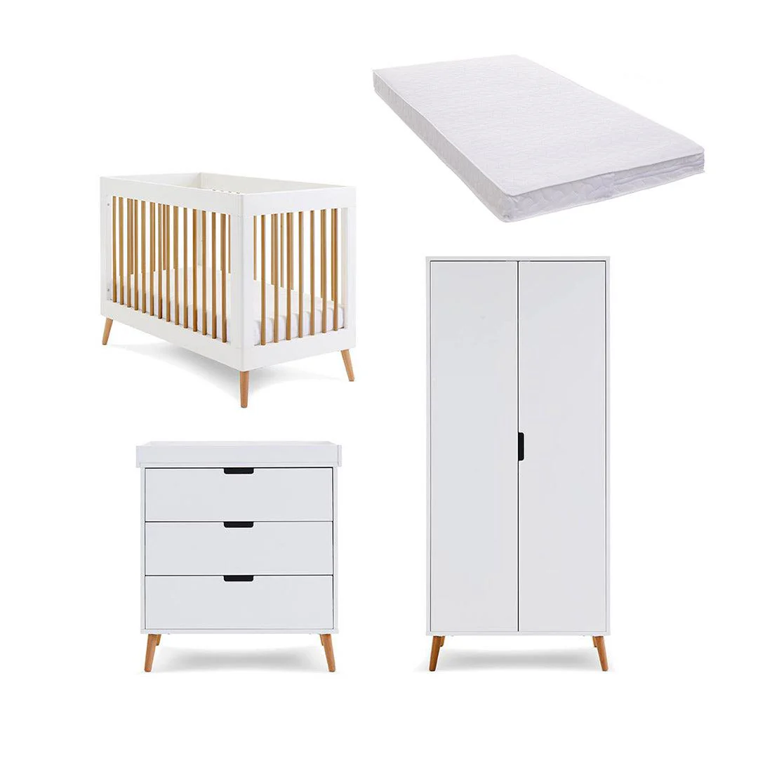 Obaby Maya Mini 3 Piece Room Set - White + Natural - Image 4